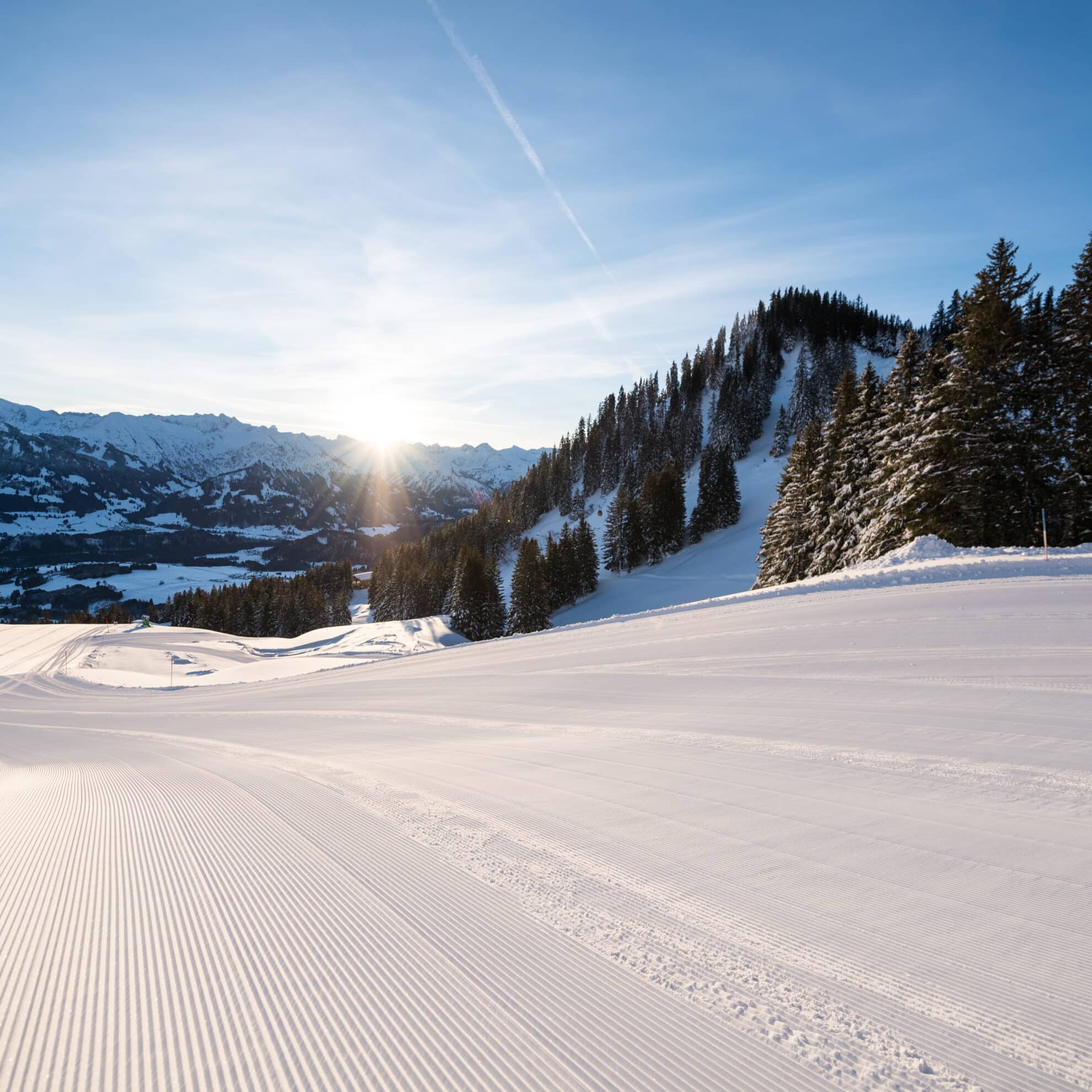 Perfekt präparierte Pisten in den Allgäuer Hörnerdörfern